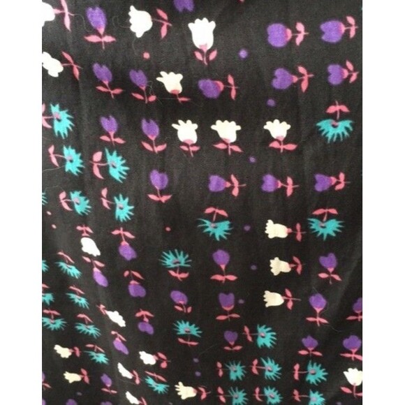 Anthropologie Anna Sui silk  Black Floral Mini Dress Striped V-Neck Trim, size 2 - Picture 4 of 6